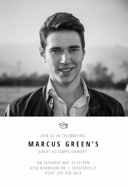 soft stripes - Graduation Announcement