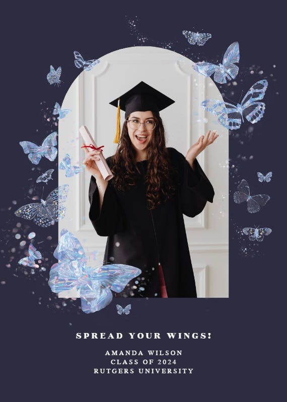 Spread your wings - graduation announcement