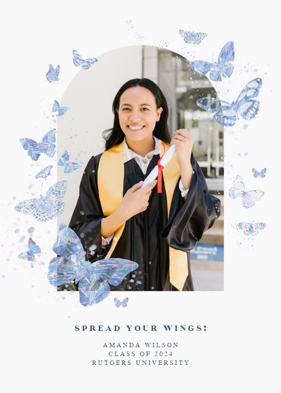 Spread your wings - graduation announcement