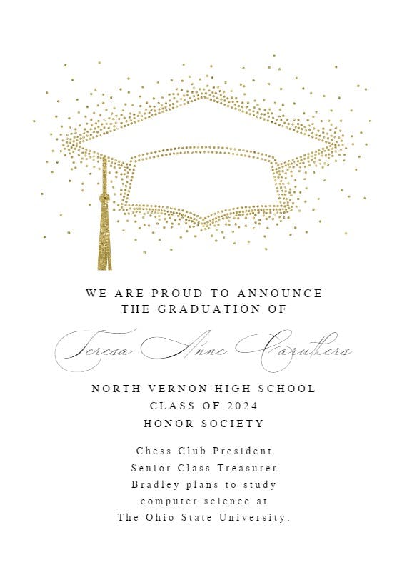 Success silhouette - graduation announcement