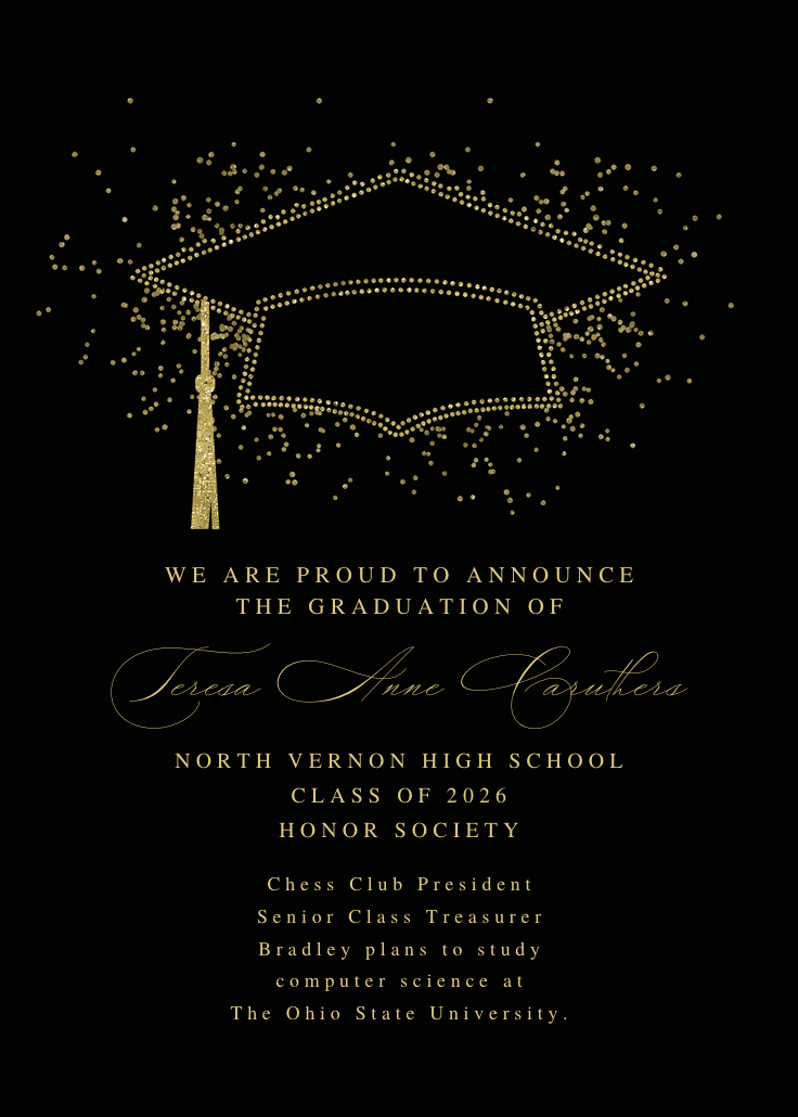 Success silhouette - anuncio de graduación