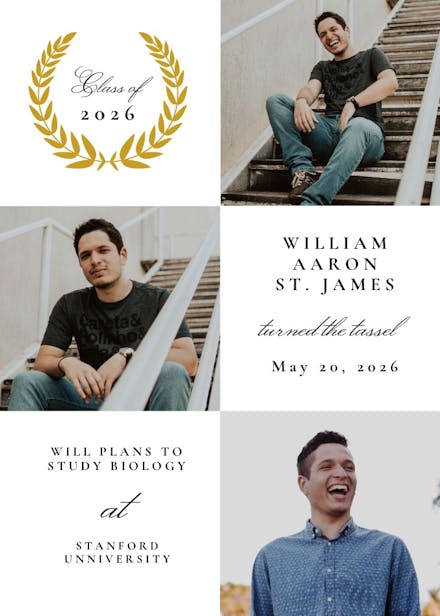 Tassel turned - graduation announcement