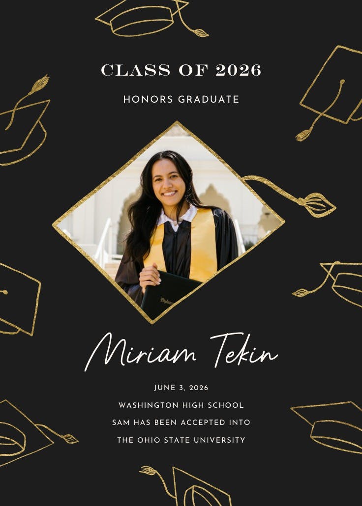 Tassle flying - graduation announcement