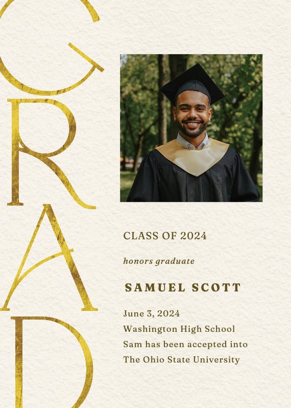 The grad photo -  anuncio de graduación