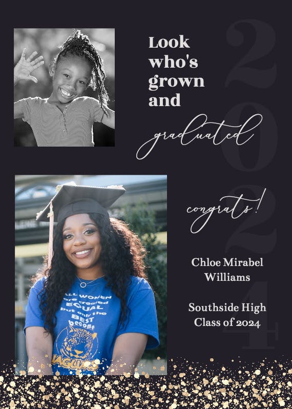 Through the years - graduation announcement