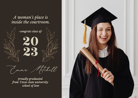 Traces Of Leaves - Graduation Announcement Template | Greetings Island