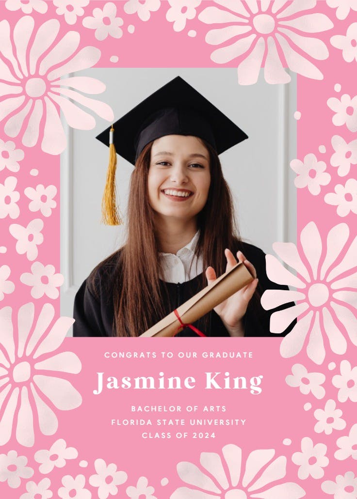 Warm florals - graduation announcement