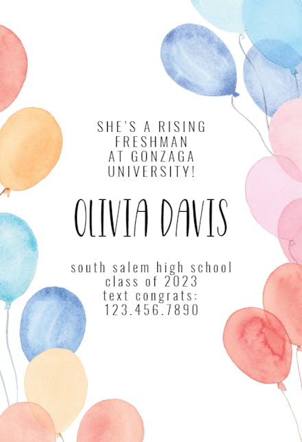 Water Balloons - Graduation Announcement