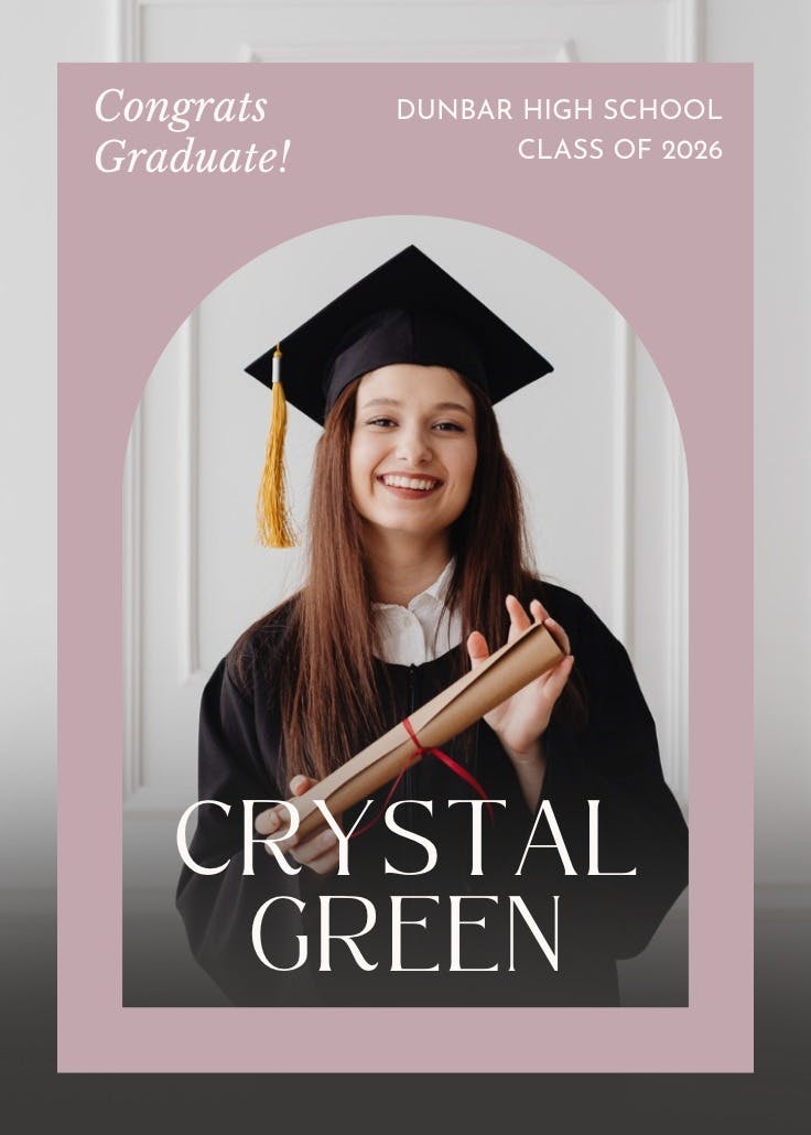 Window to new chapter - graduation announcement