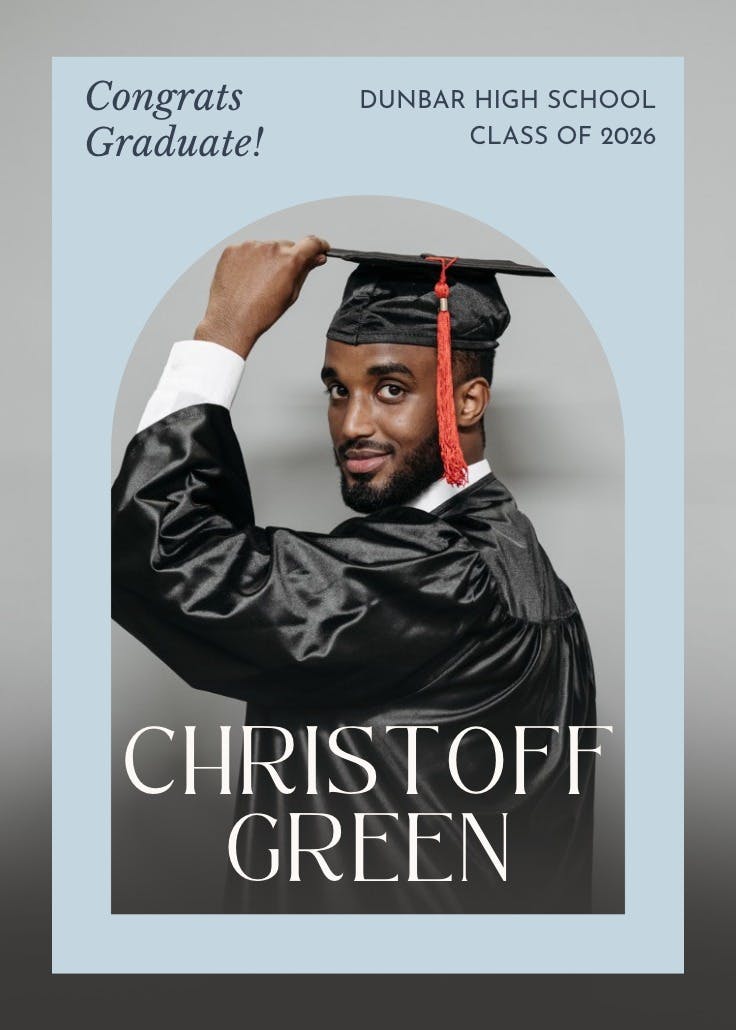 Window to new chapter - graduation announcement