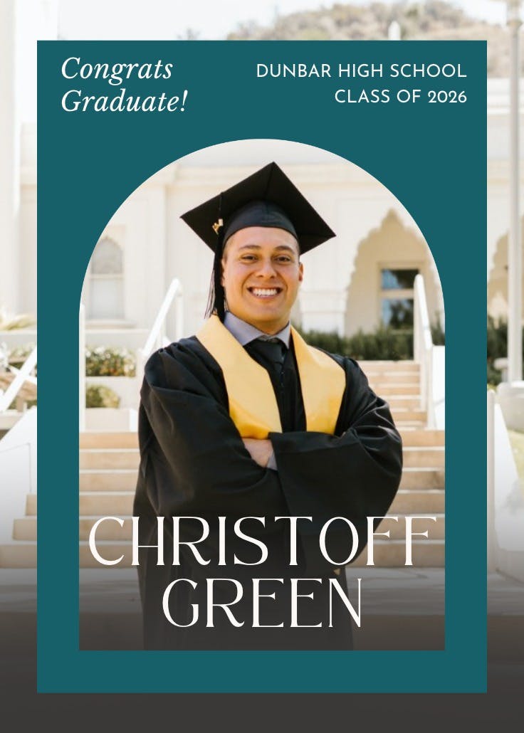 Window to new chapter - graduation announcement