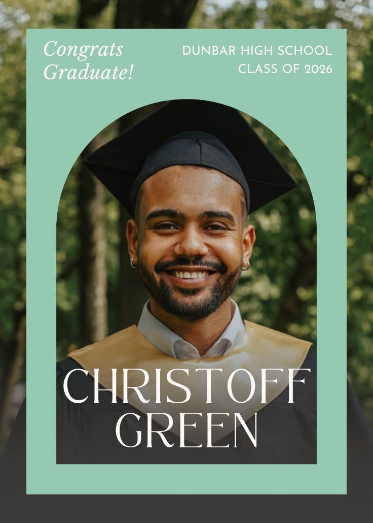 Window to new chapter - graduation announcement