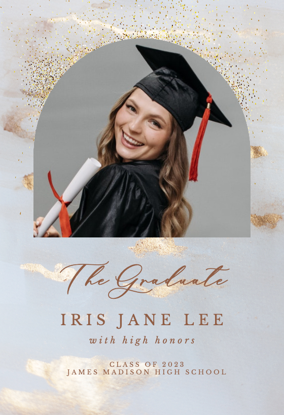 Shiny Stripes Frame - Graduation Announcement Template | Greetings Island