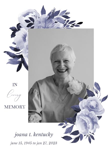 Antoiniette Florals - Memorial Card