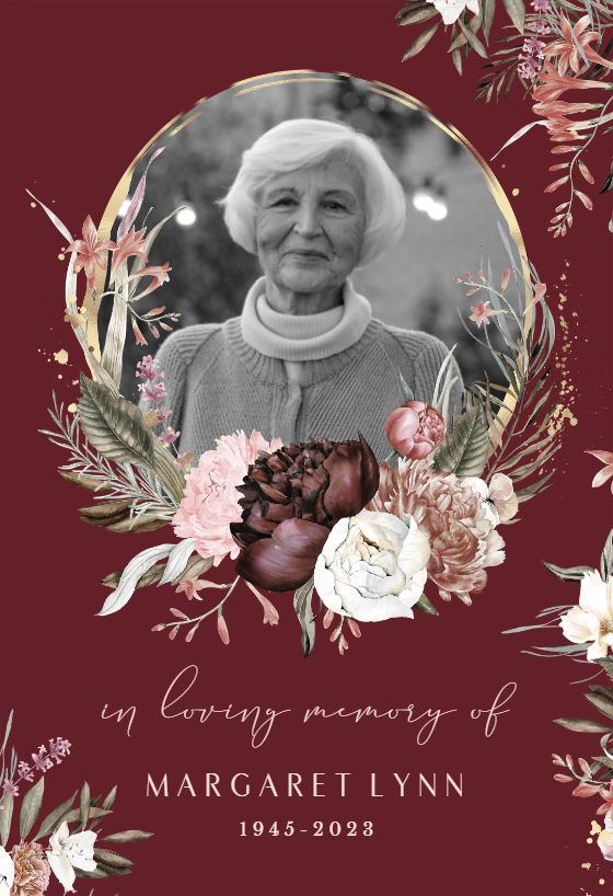 Bohemian Rose Memorial Card Template Greetings Island - vrogue.co