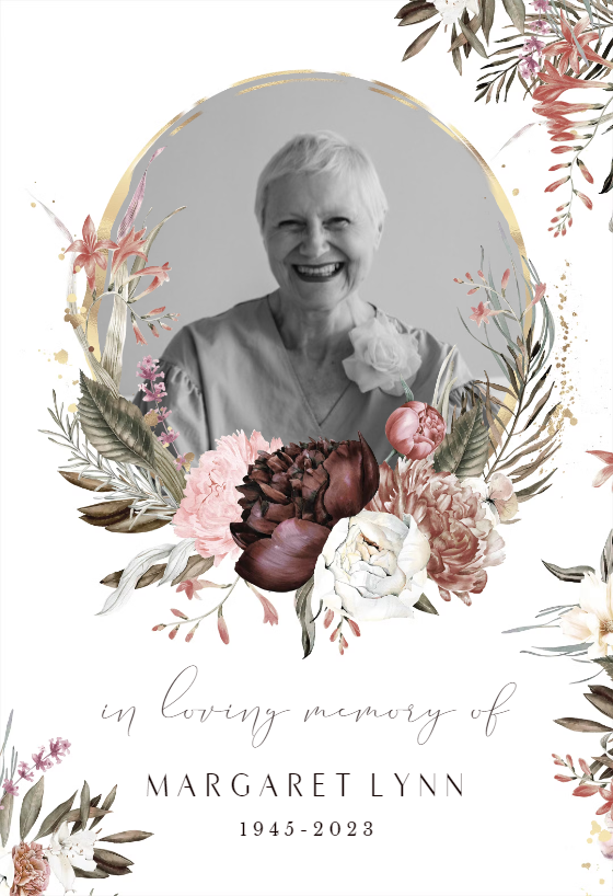 Bohemian Rose - Memorial Card Template | Greetings Island