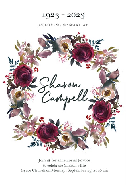 Boho Chic Blue - Memorial Card