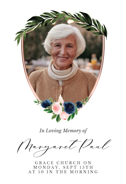 Memorial & Funeral Card Templates (Free) | Greetings Island