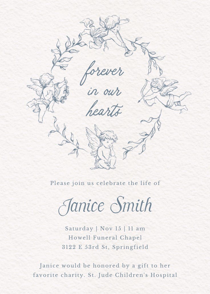 Chubby cherubs - memorial card