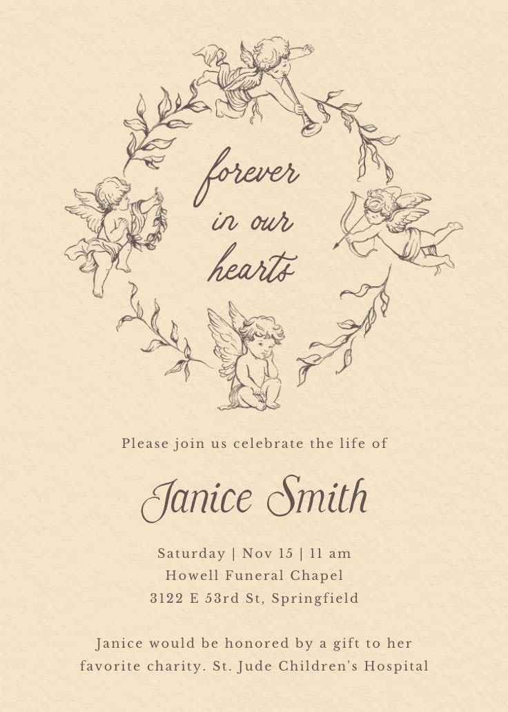 Chubby cherubs - memorial card