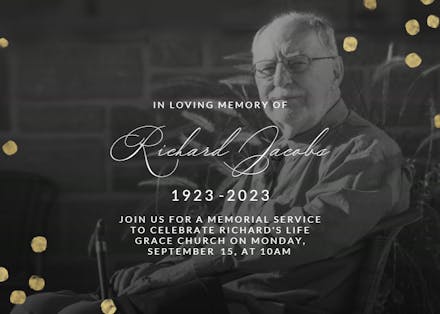 Dotted photo - Memorial Card