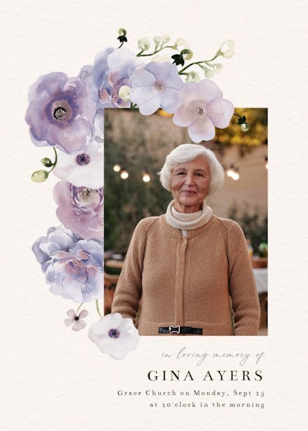 Floral bud - memorial card