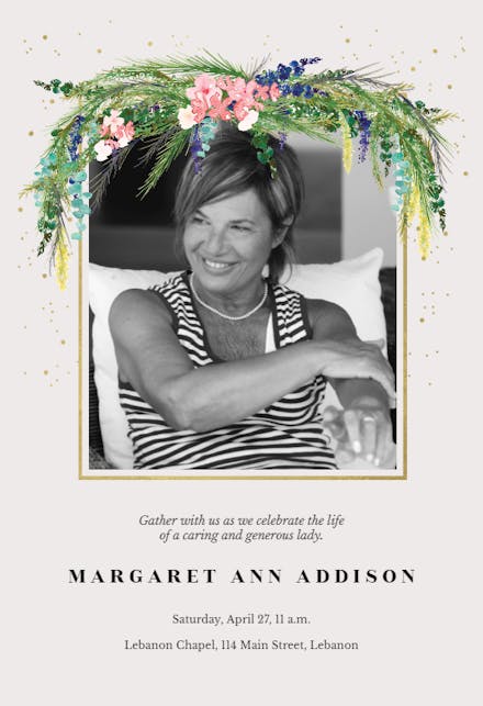 Floral pine - Memorial Card