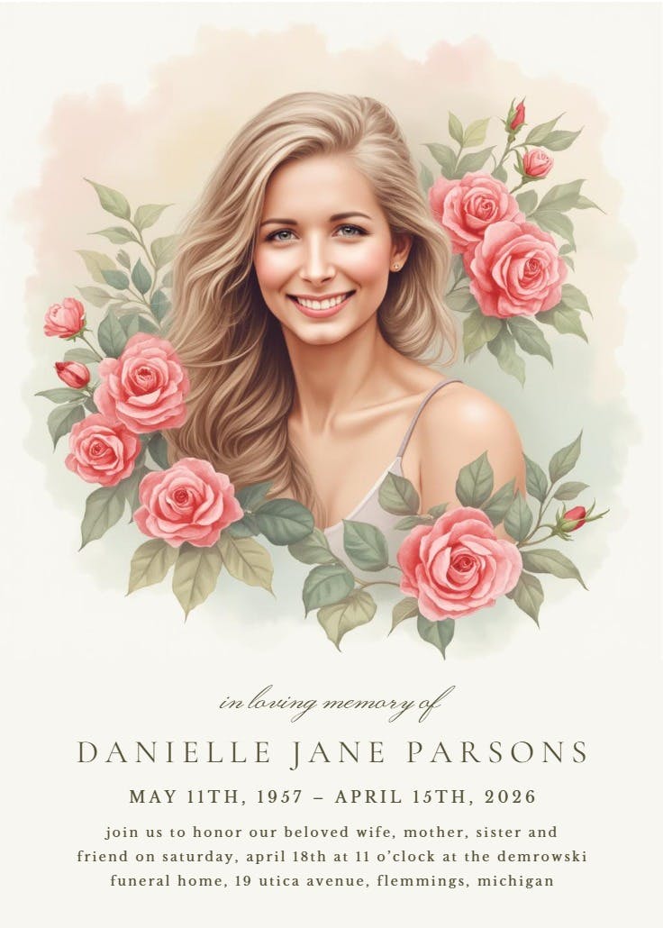 Flower bouquet - memorial card