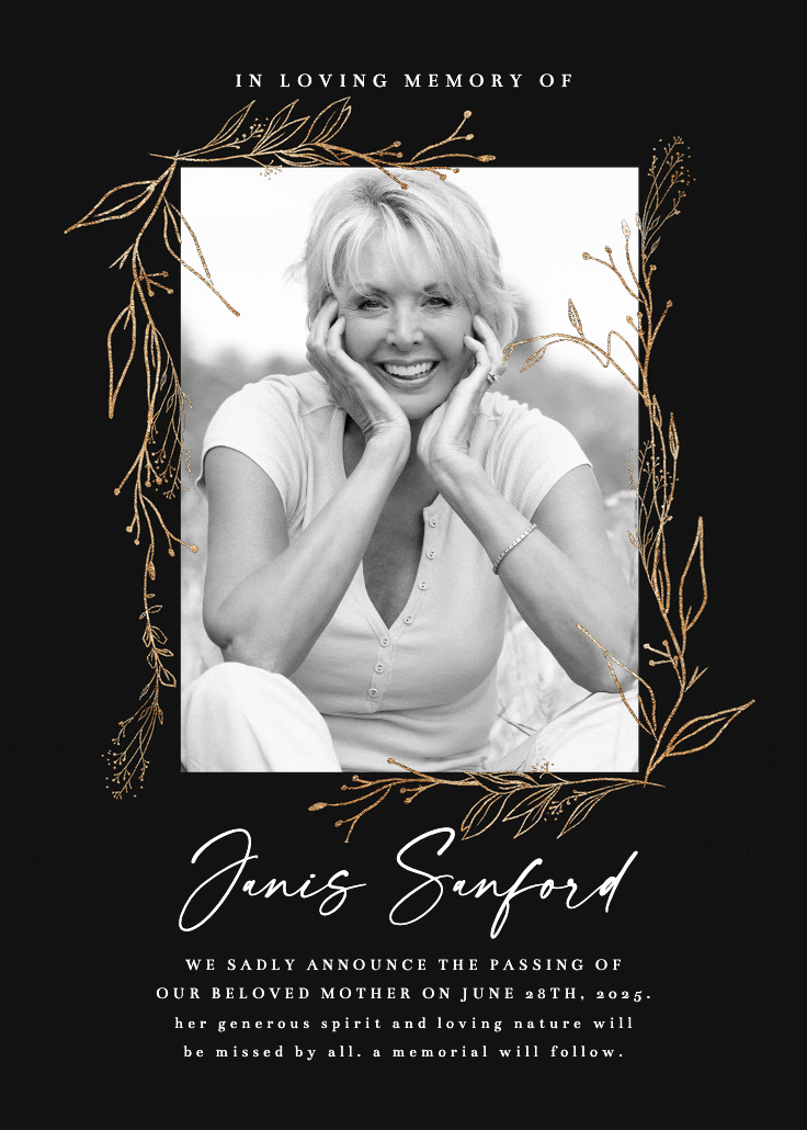 Golden outline branches - anuncio de homenaje