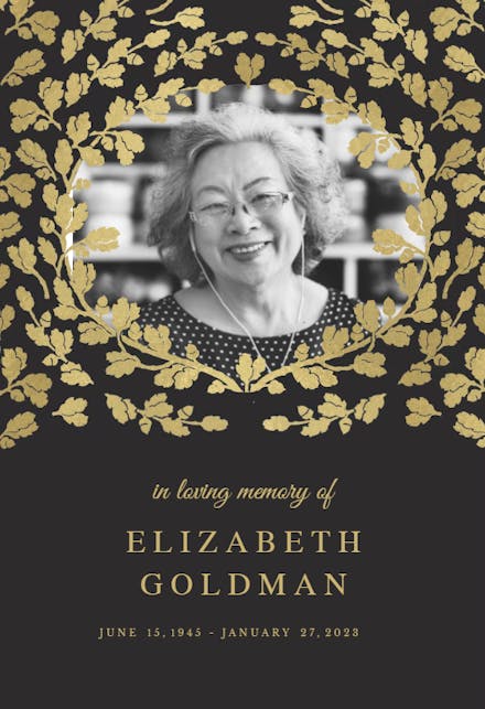 Golden Spring - Memorial Card