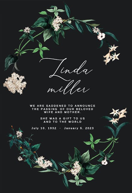 Hydrangea - Memorial Card