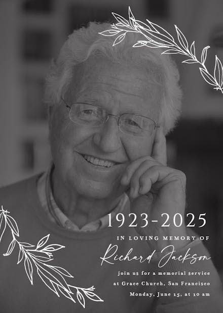 Kraft branches photo - memorial card