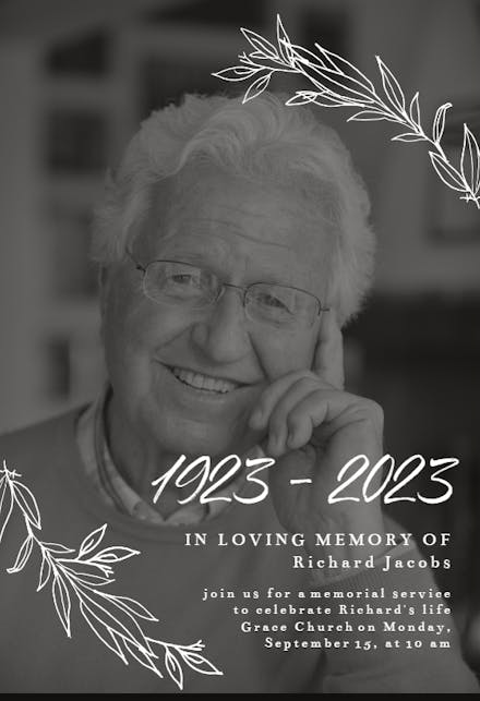 Kraft Branches Photo - Memorial Card