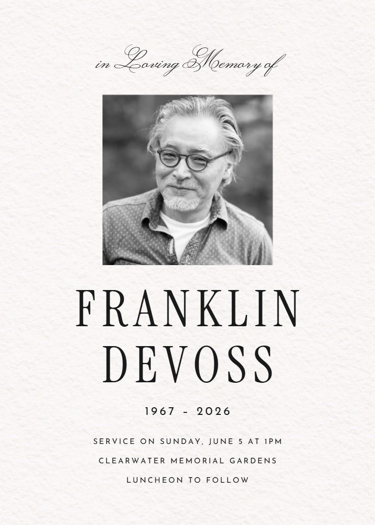 Legacy to remember - memorial card