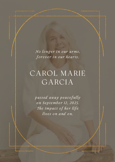 Loving memories - memorial card