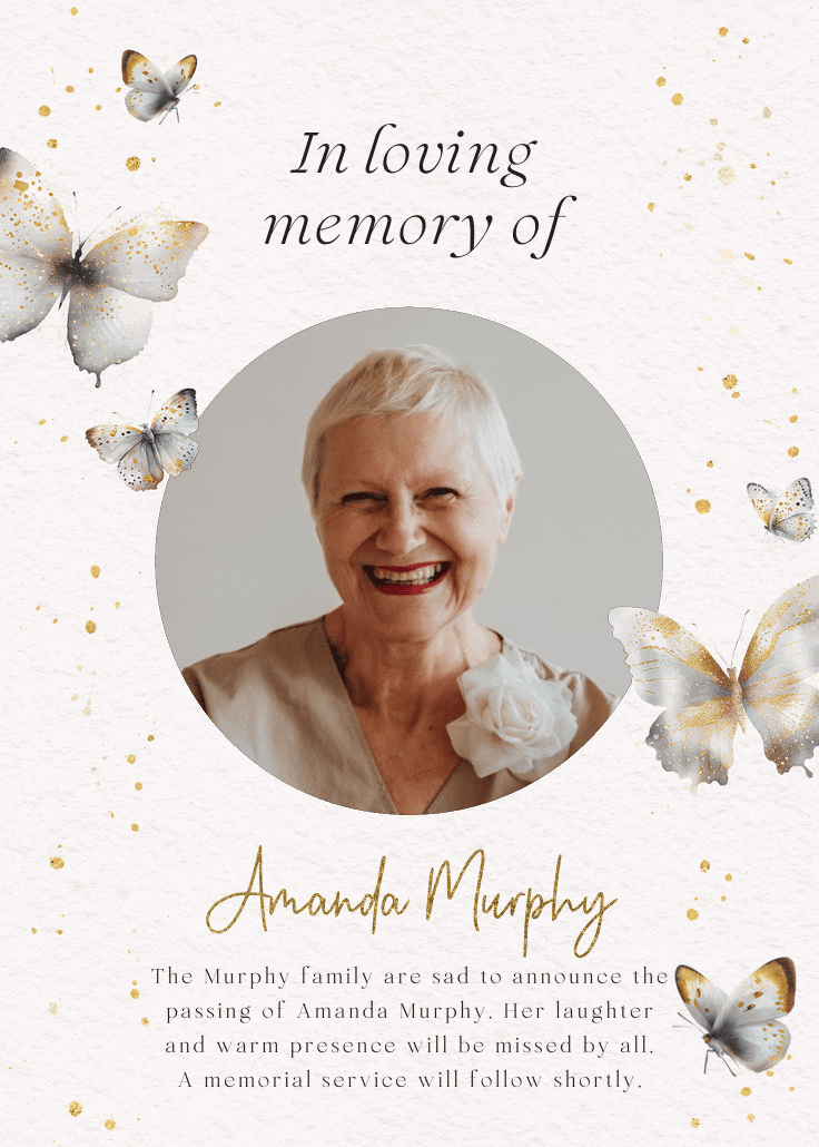 Mariposas - anuncio de homenaje