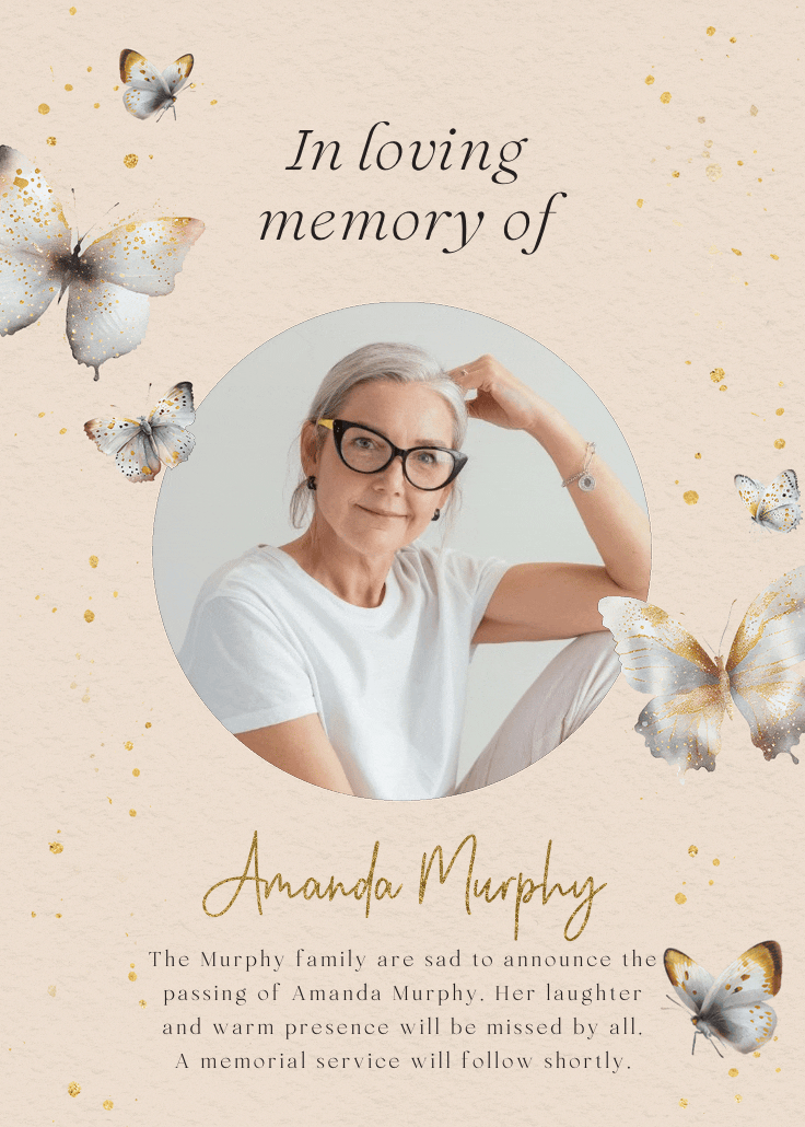 Mariposas - anuncio de homenaje