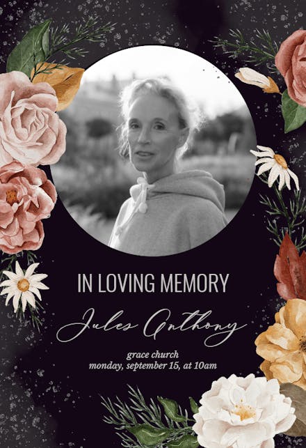 Nocturnal Flowers - Memorial Card