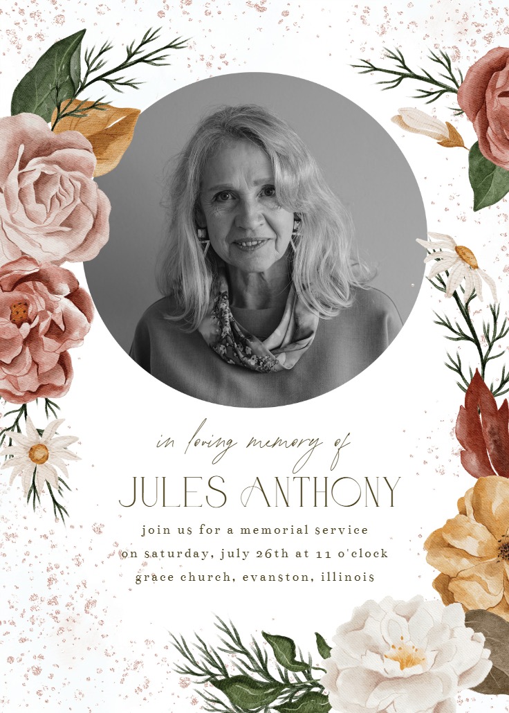 Nocturnal Flowers Memorial Card Greetings Island