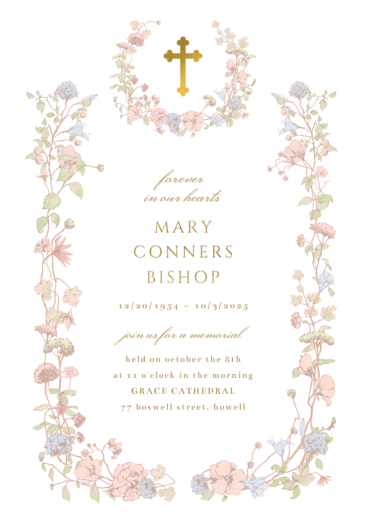 Peaceful garden - memorial card