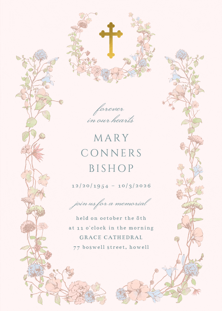 Peaceful garden - memorial card