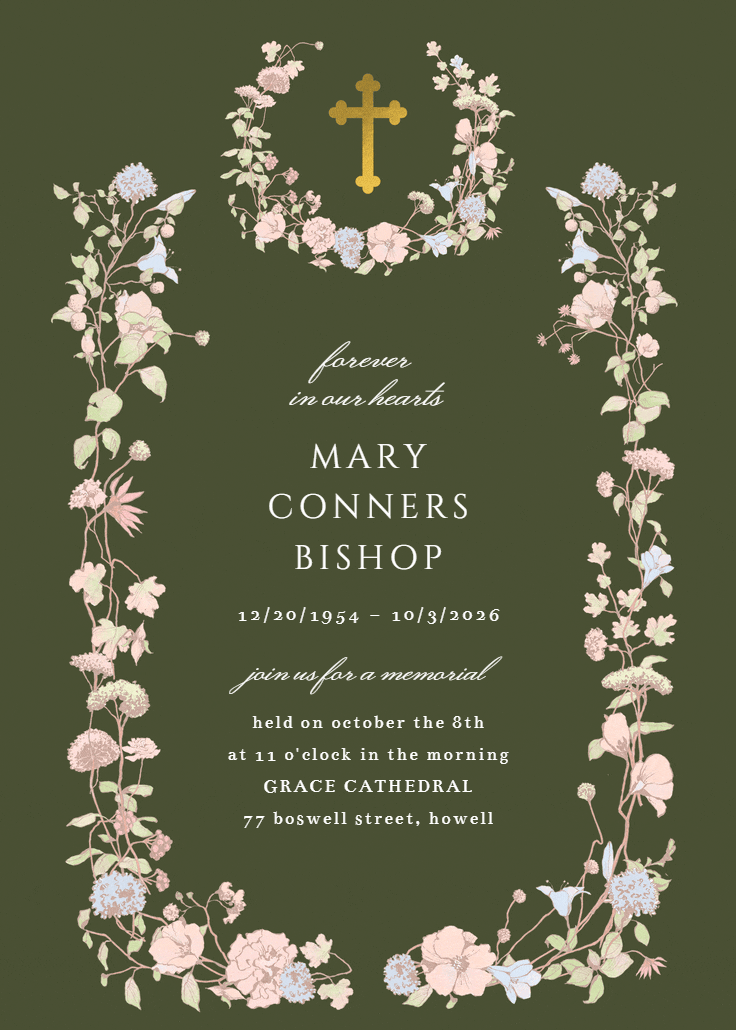 Peaceful garden - memorial card