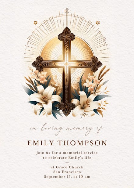 Peacefully remembered - memorial card