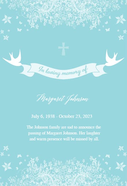 Pure Inspiration - Memorial Card