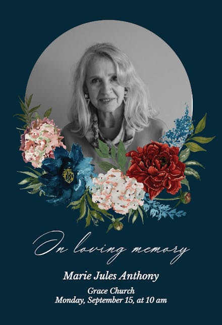 Purple Flowers - Memorial Card