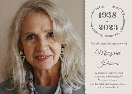 Scalloped Frame - Memorial Card