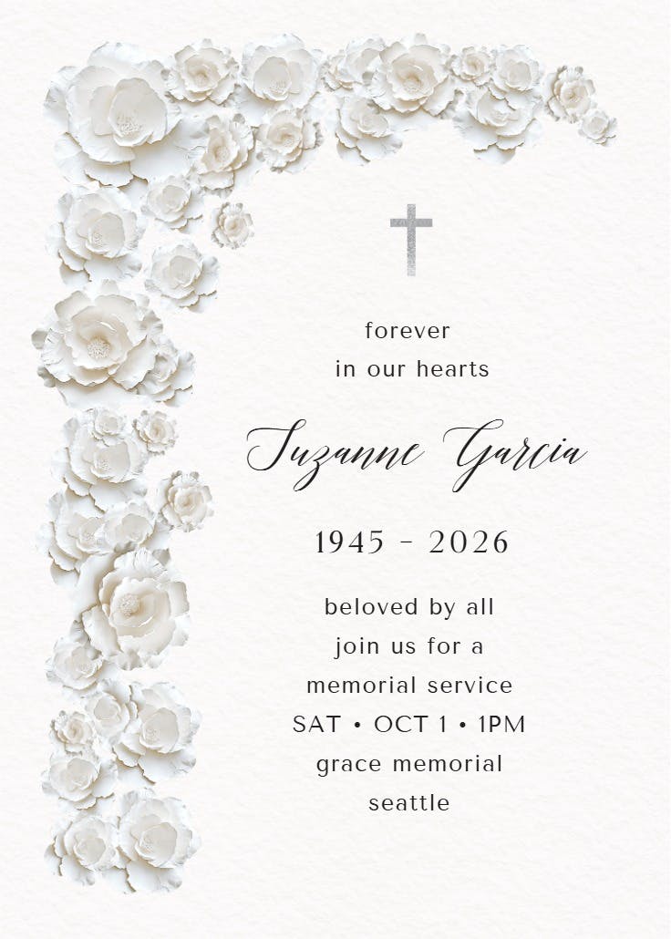 Sculptural bloom - memorial card