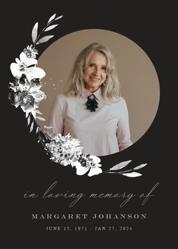 Smokey flowers - memorial card
