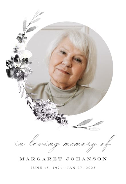 Smokey Flowers - Memorial Card