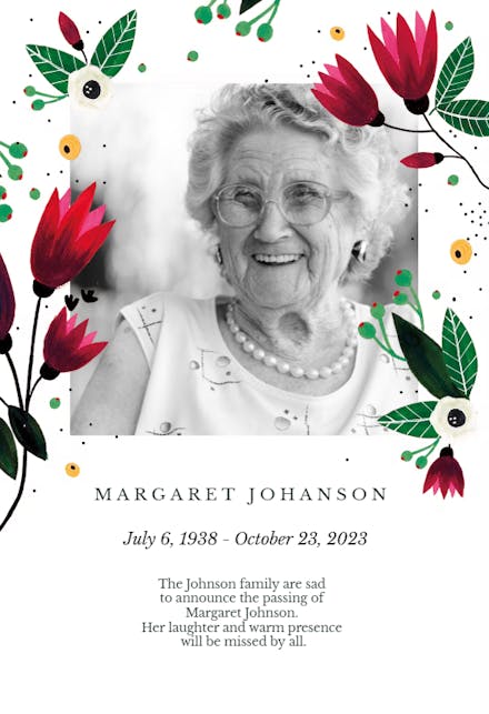 Spring Hug - Memorial Card